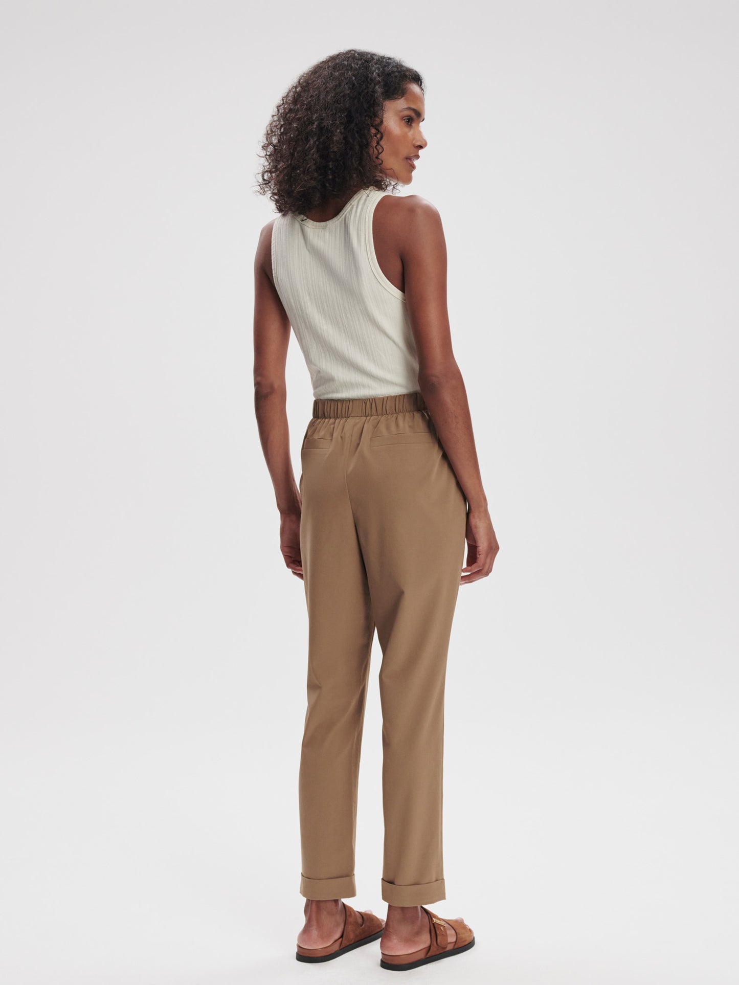 Alana Slim Tapered Cuff Pant 29" - Taupe Stone