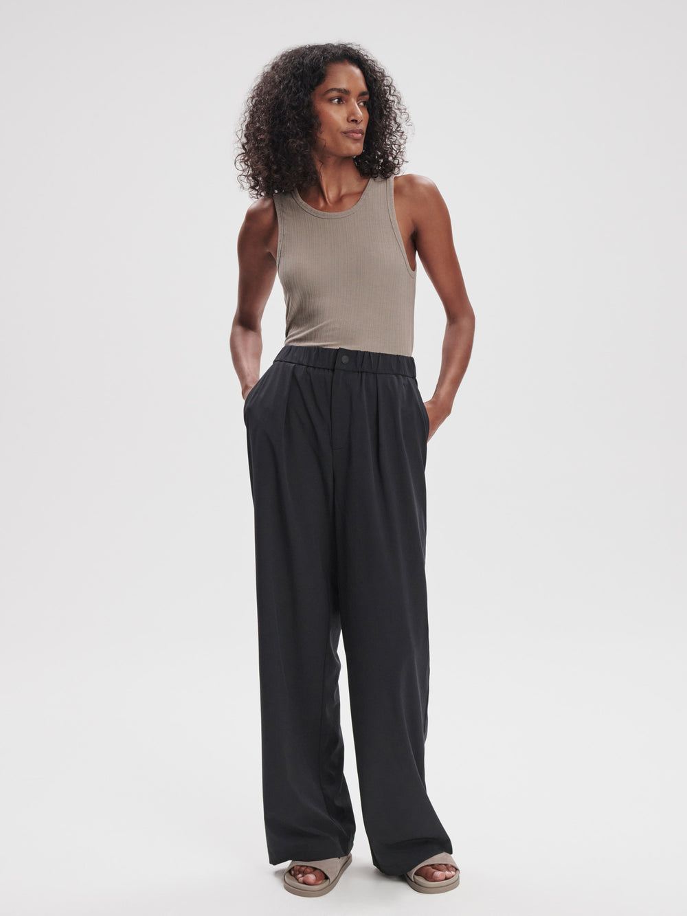 Kayson Wide Leg 32 - Simply Taupe