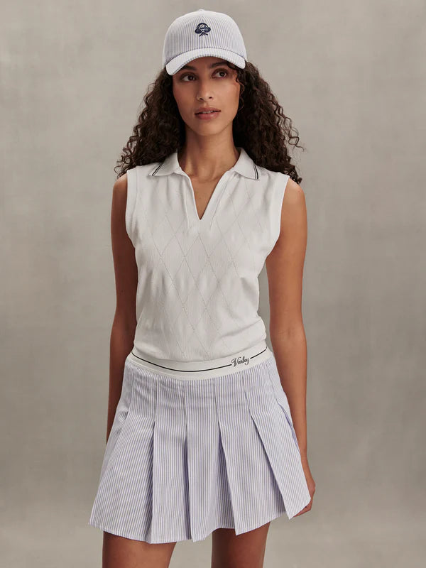 Toyah High-Rise Skort 14.5" - Xenon Blue Pinstripe