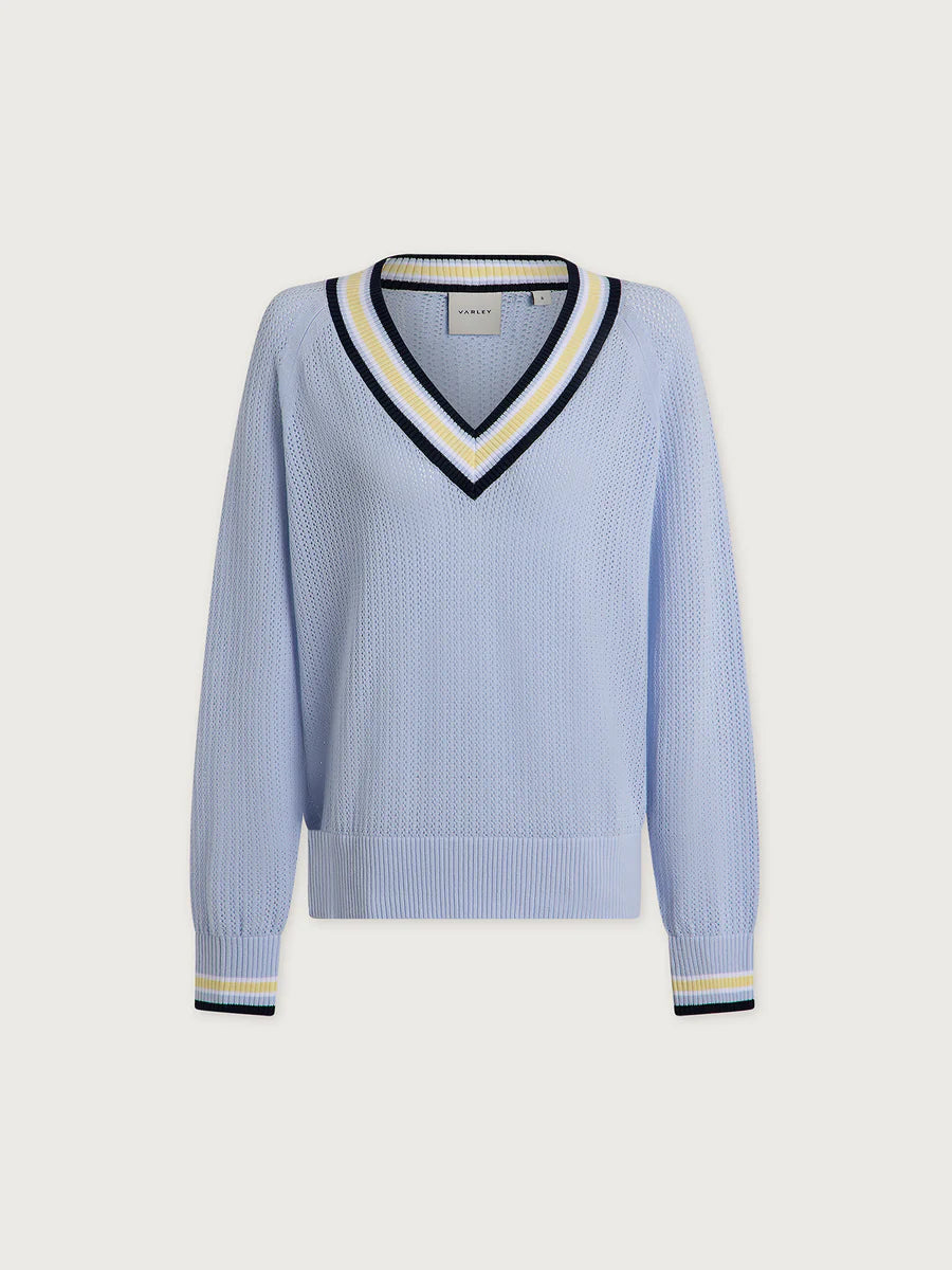 Maurice V Neck Sweater -  Xenon Blue