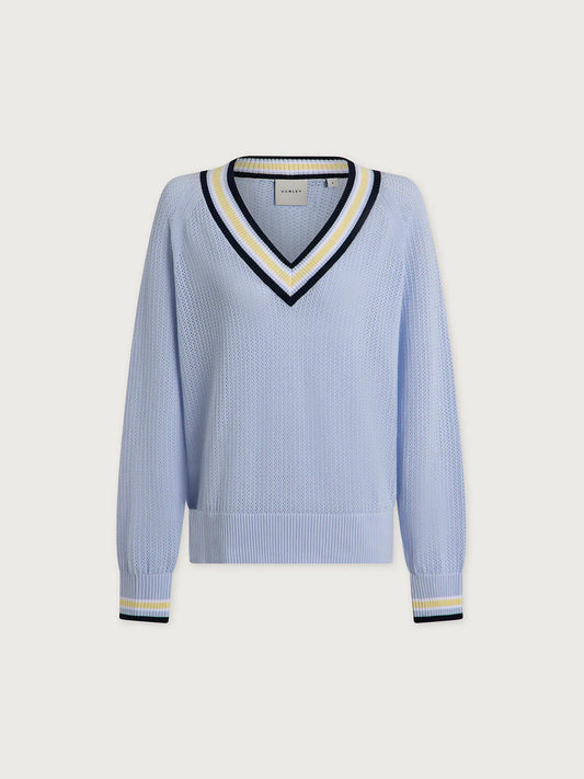 Maurice V Neck Sweater -  Xenon Blue