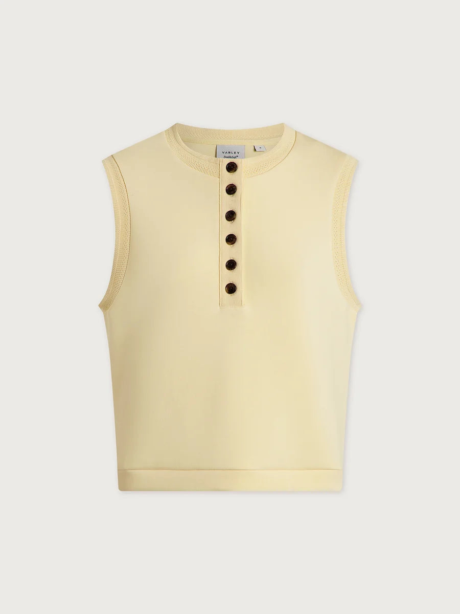 Marla Button Placket Tank - Anise Flower