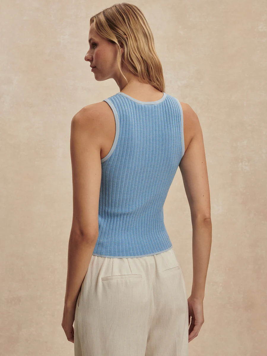 Hanson Rib Knit Tank - Blue Mist