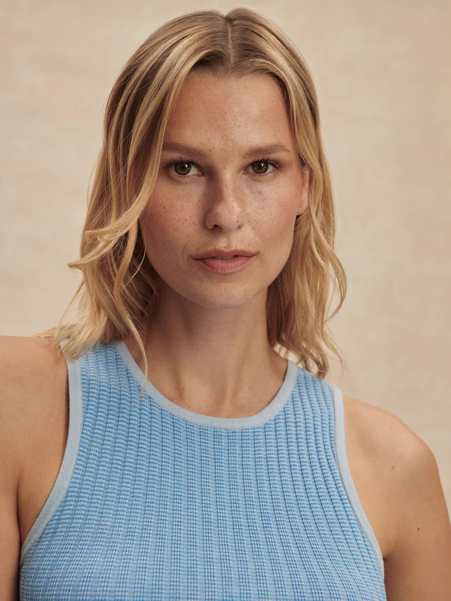 Hanson Rib Knit Tank - Blue Mist