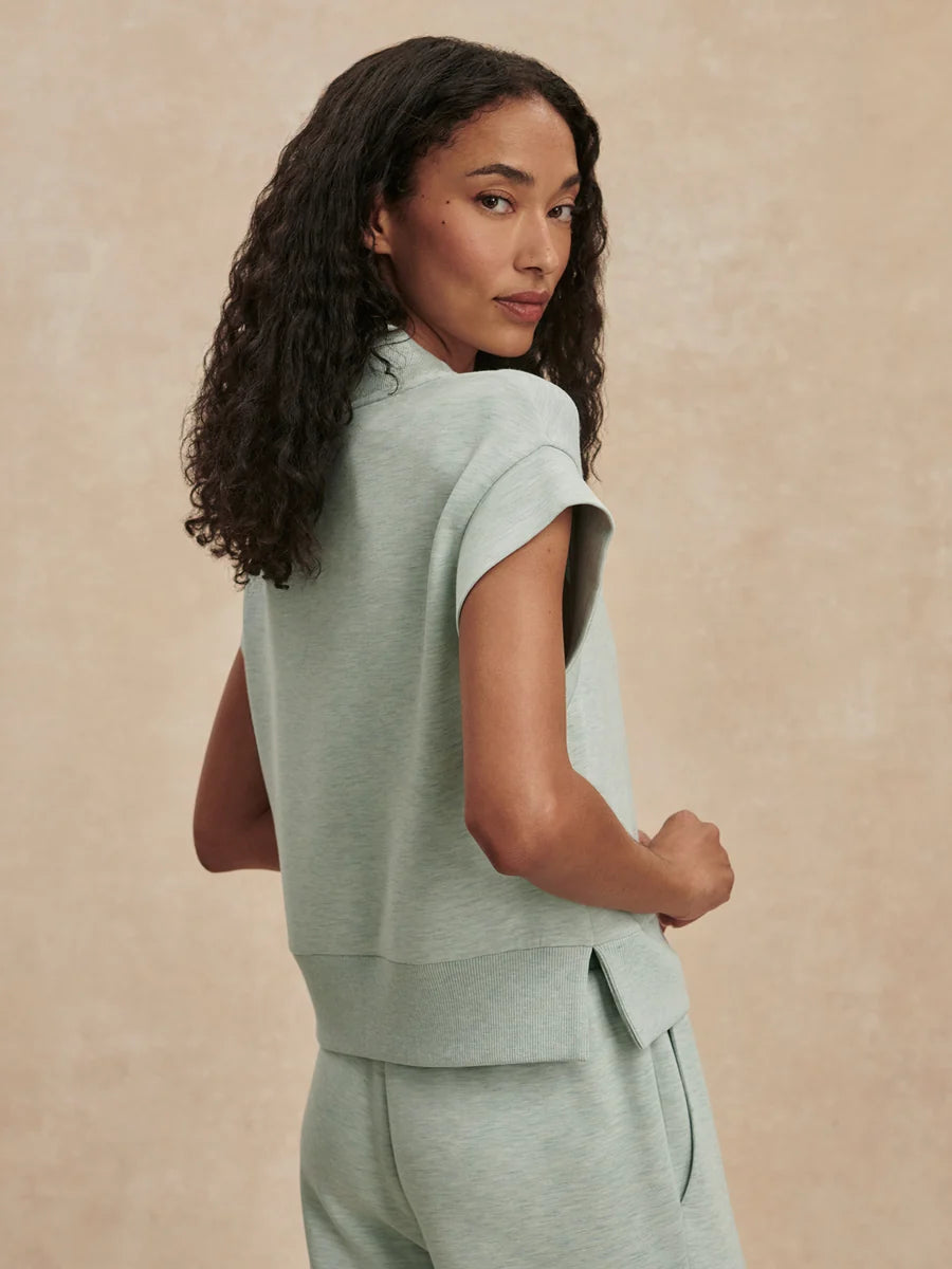 Gracee V Neck Tank - Mint Green Marl