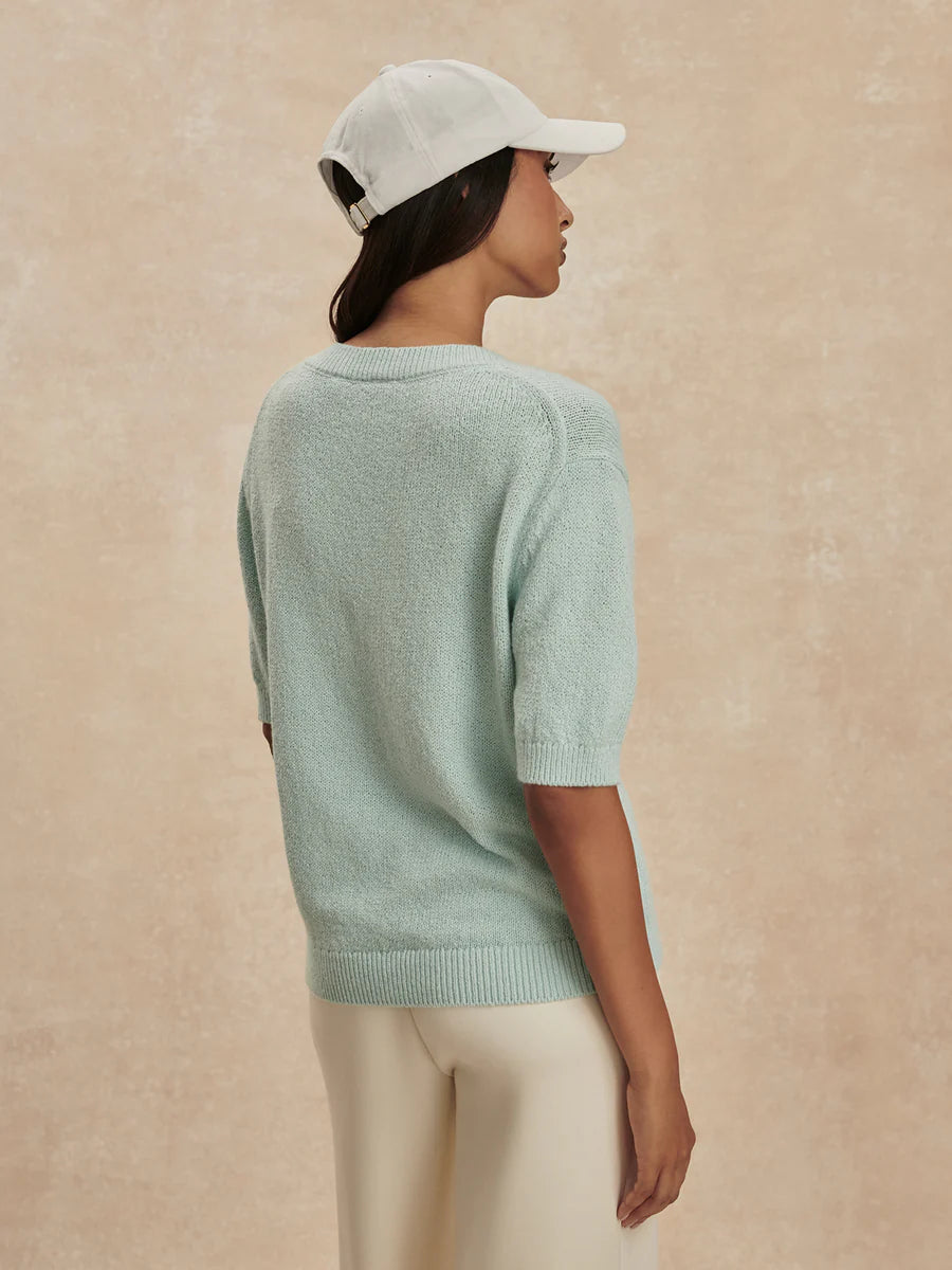 Palmer Knit Top - Chalk Blue