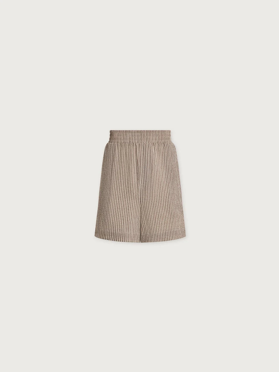 Darina Shorts 4" - Birch Taupe Stripe