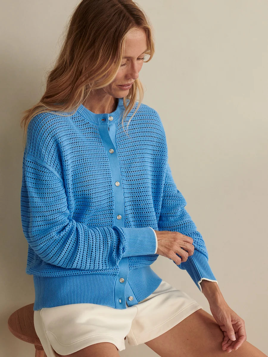 Pembroke Knit Cardigan - Azure Blue