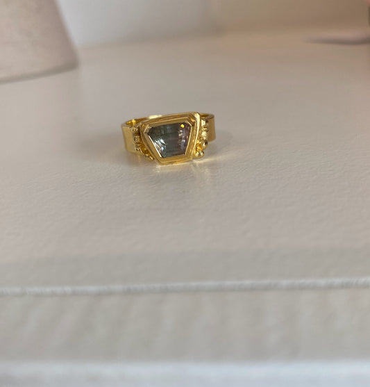 Vermeil Ring Watermelon Tourmaline