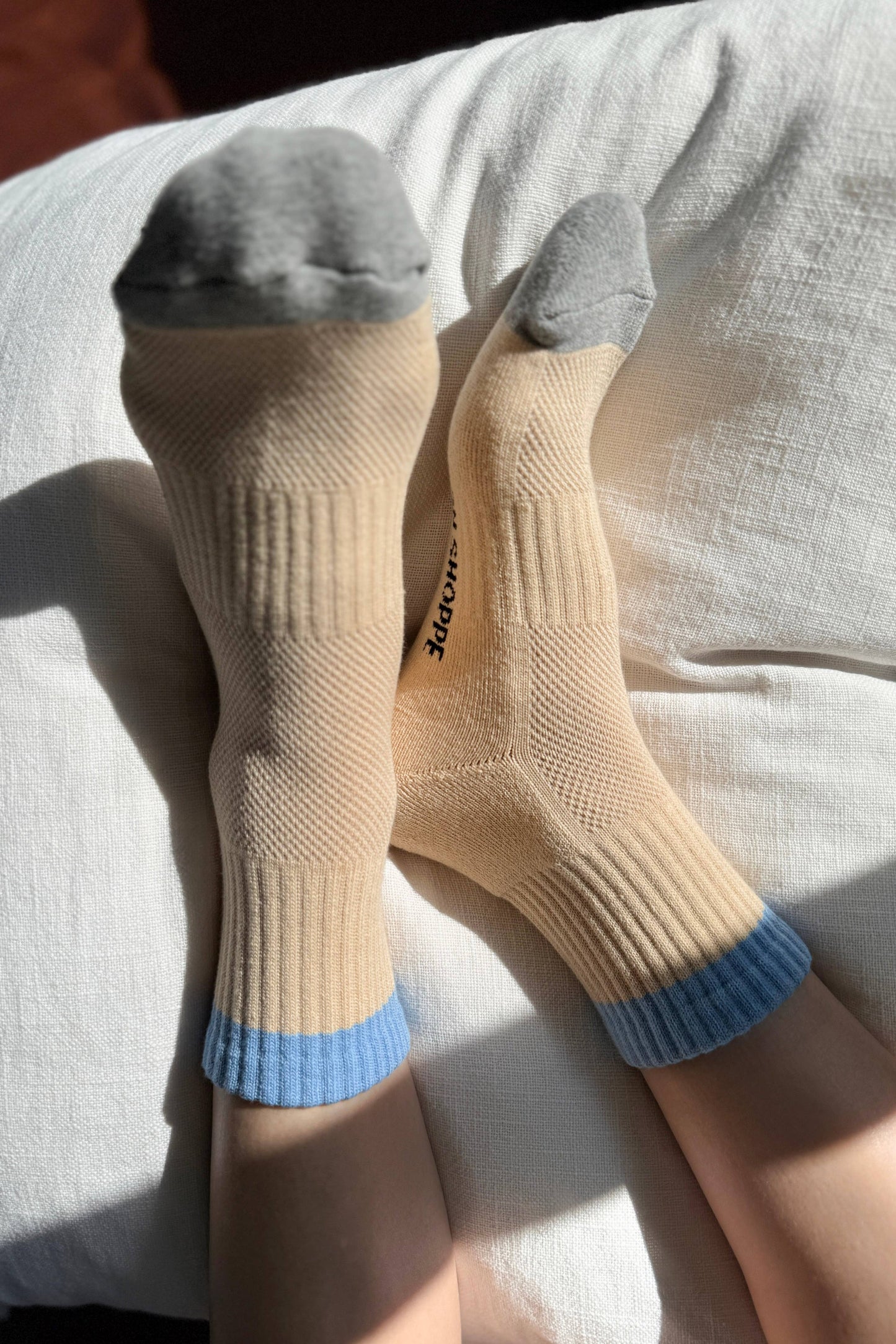 Colour Block Girlfriend Sock - Yellow Blue