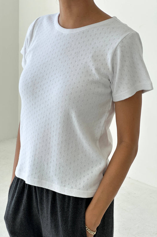 Pointelle Babe Tee: Snow White