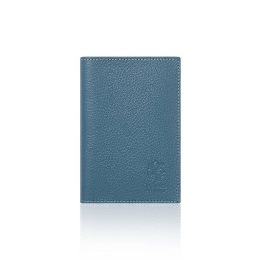 Italian Leather Passport Holder & Card Holder - Denim Blue