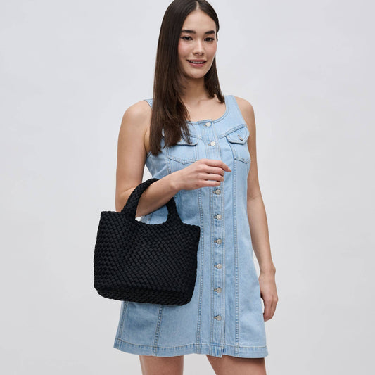 Sky's The Limit - Small Woven Neoprene Crossbody: Black