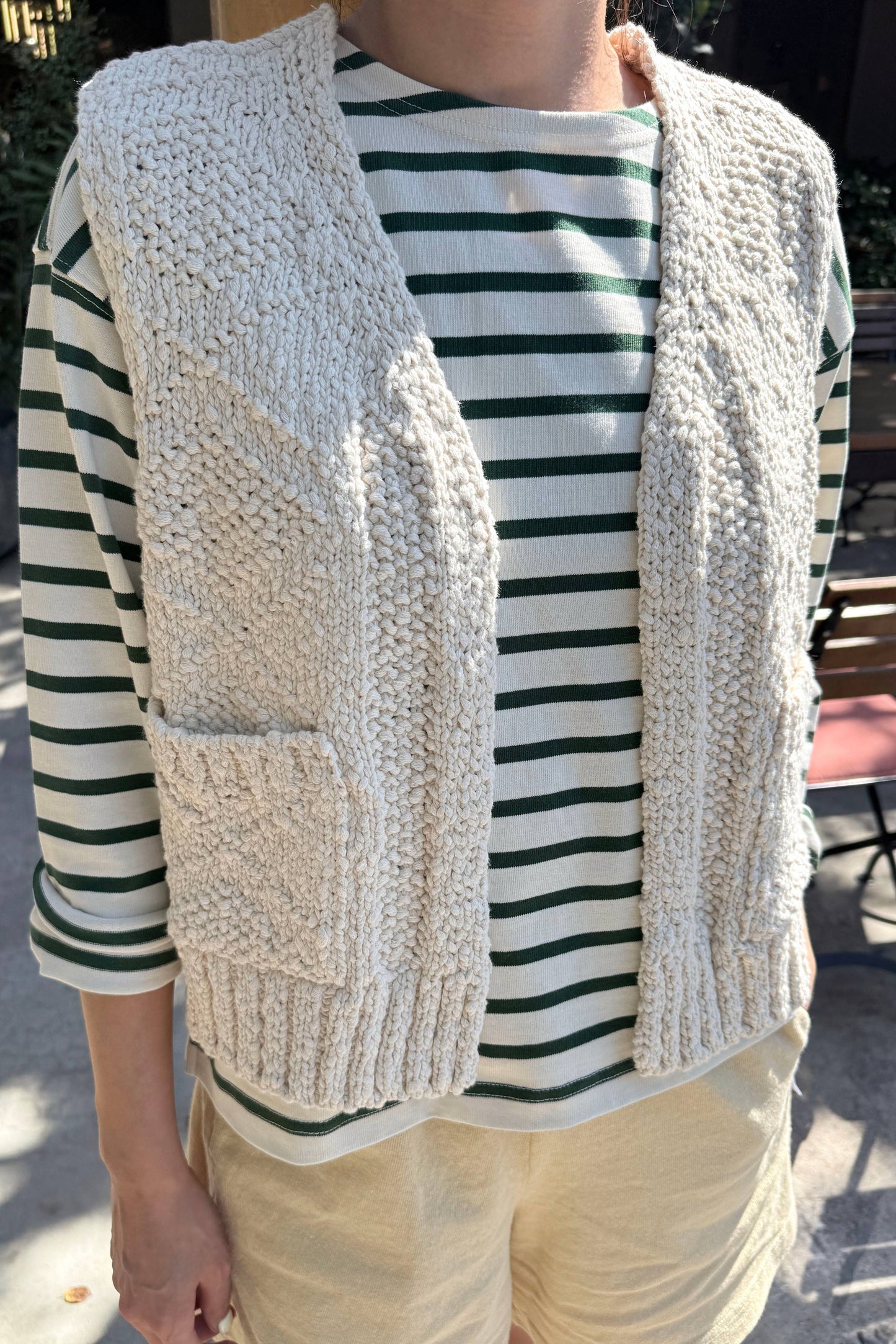 Papa Cotton Vest: Naturel