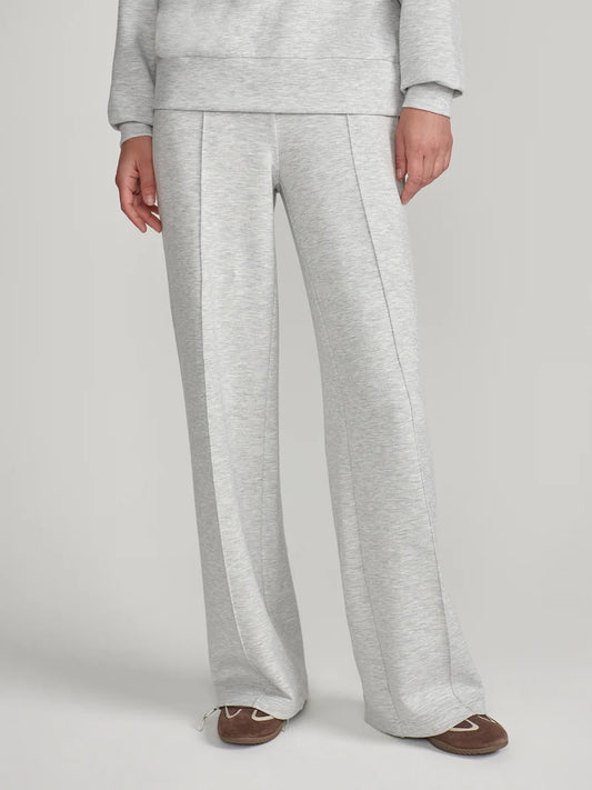 The Wide Leg Pant 30 - Light Grey Marl