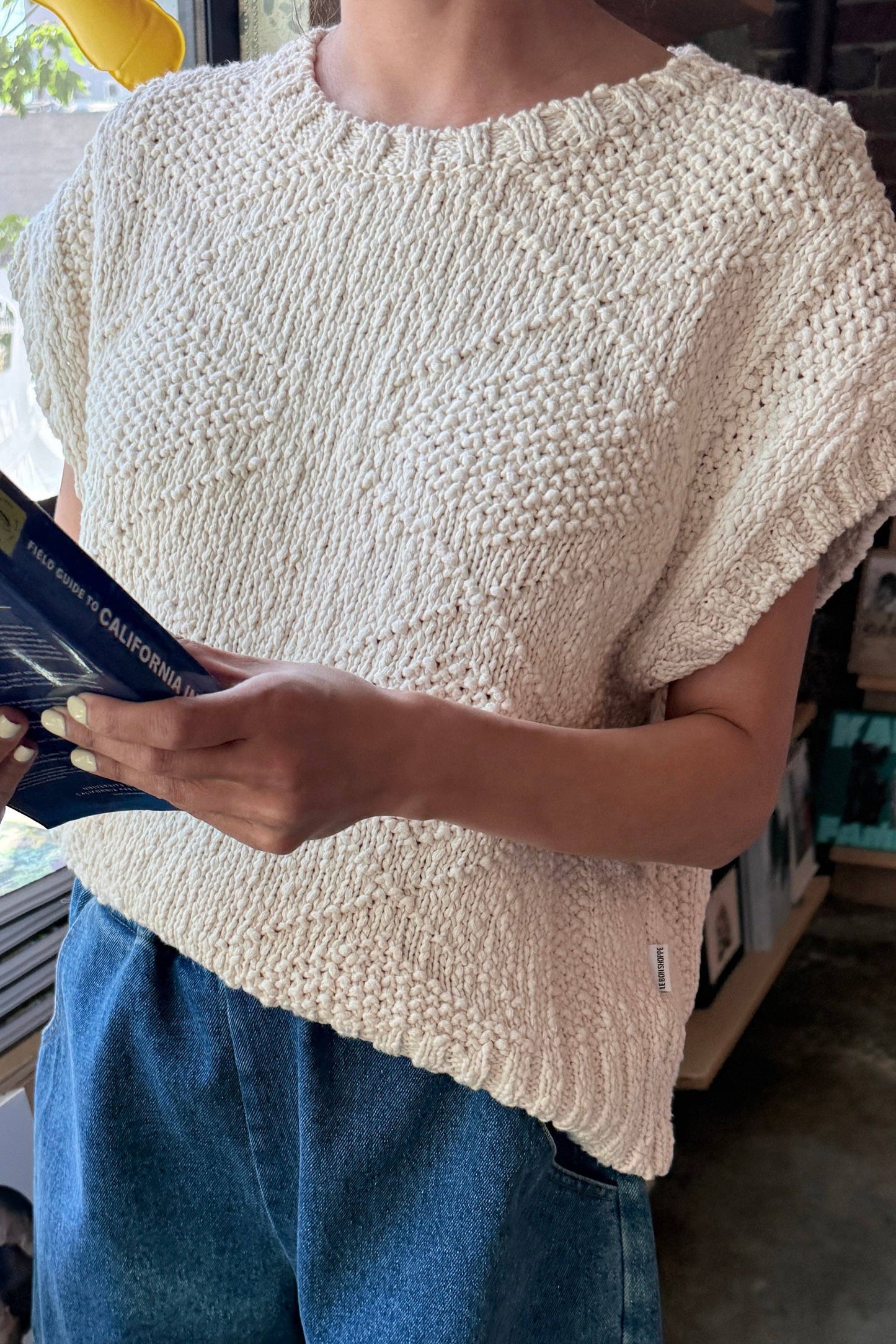 Alden Cotton Sweater: Naturel