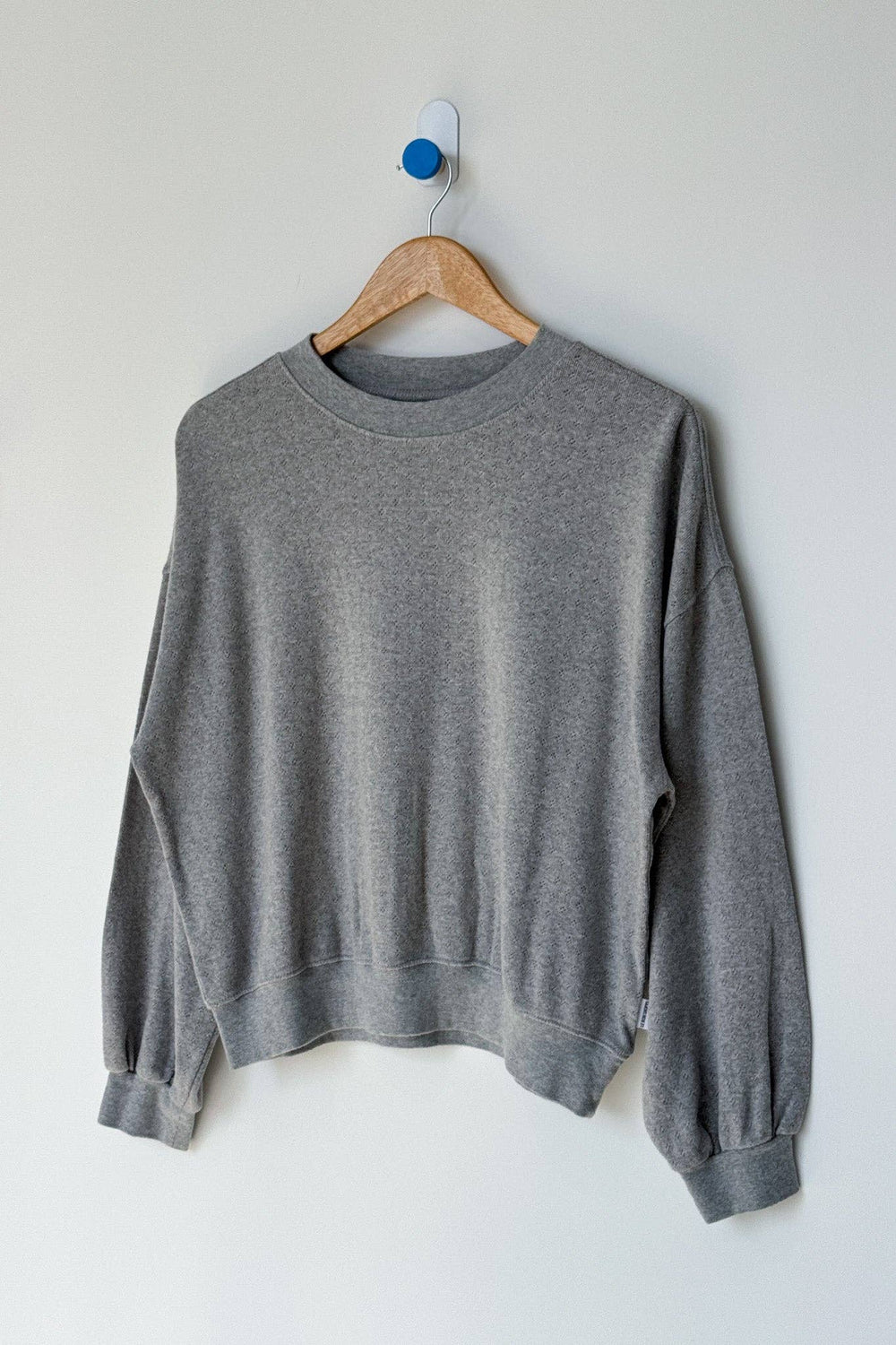 Pointelle Core Sweatshirt - Melange Grey