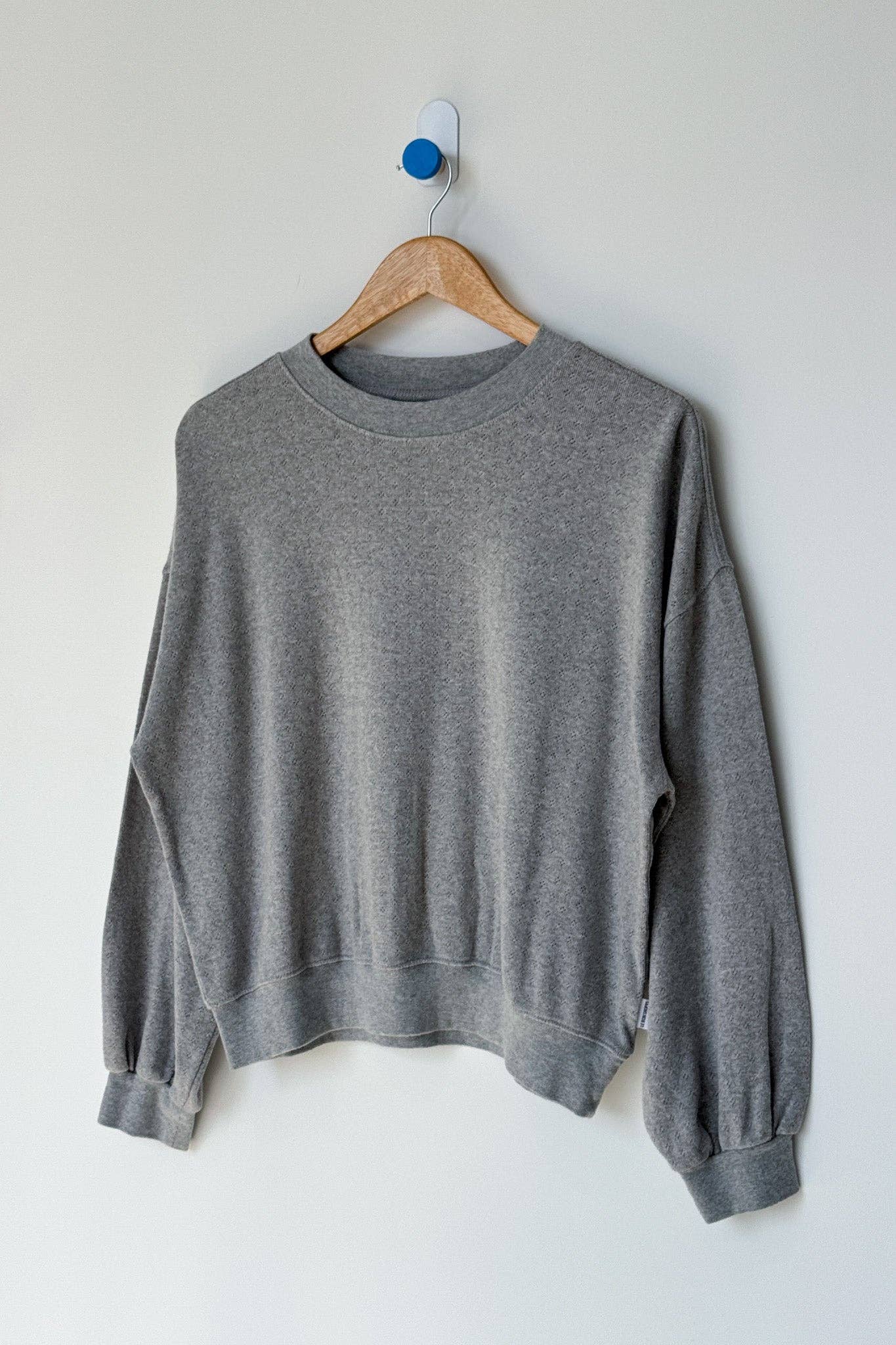 Pointelle Core Sweatshirt - Melange Grey