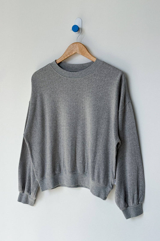 Pointelle Core Sweatshirt - Melange Grey
