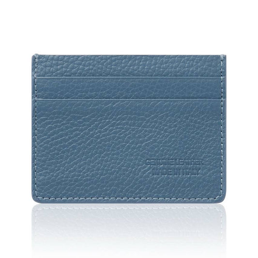 Leather Card Sleeve - Denim Blue