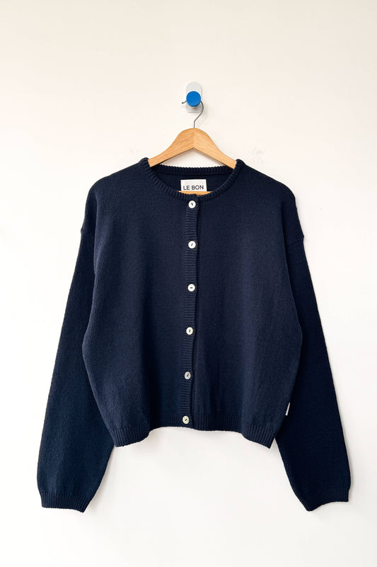 Cotton Leila Cardigan - Navy