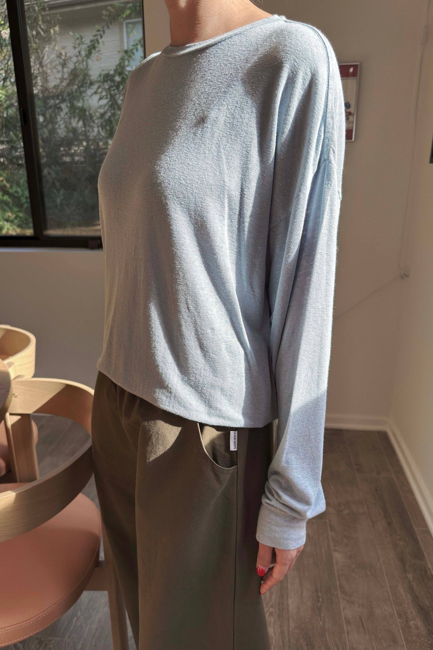 Haze Linen Blend Tee - White