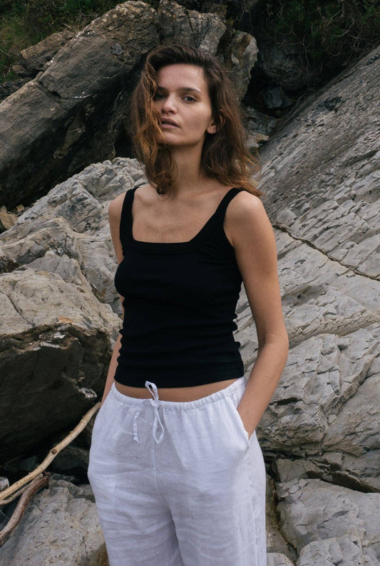 Square Organic Tank - Black