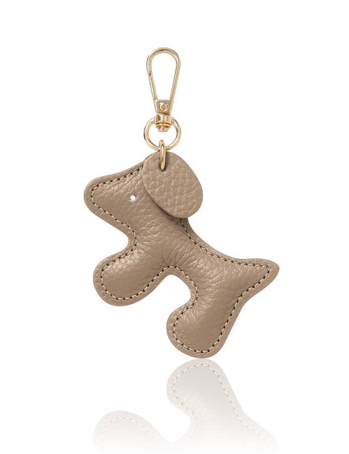 Dog - Keyring Bag Charm - Light Taupe
