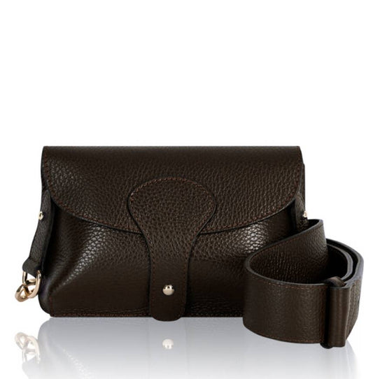 Italian Leather Saddle Bag - Medium: Dark Chocolate