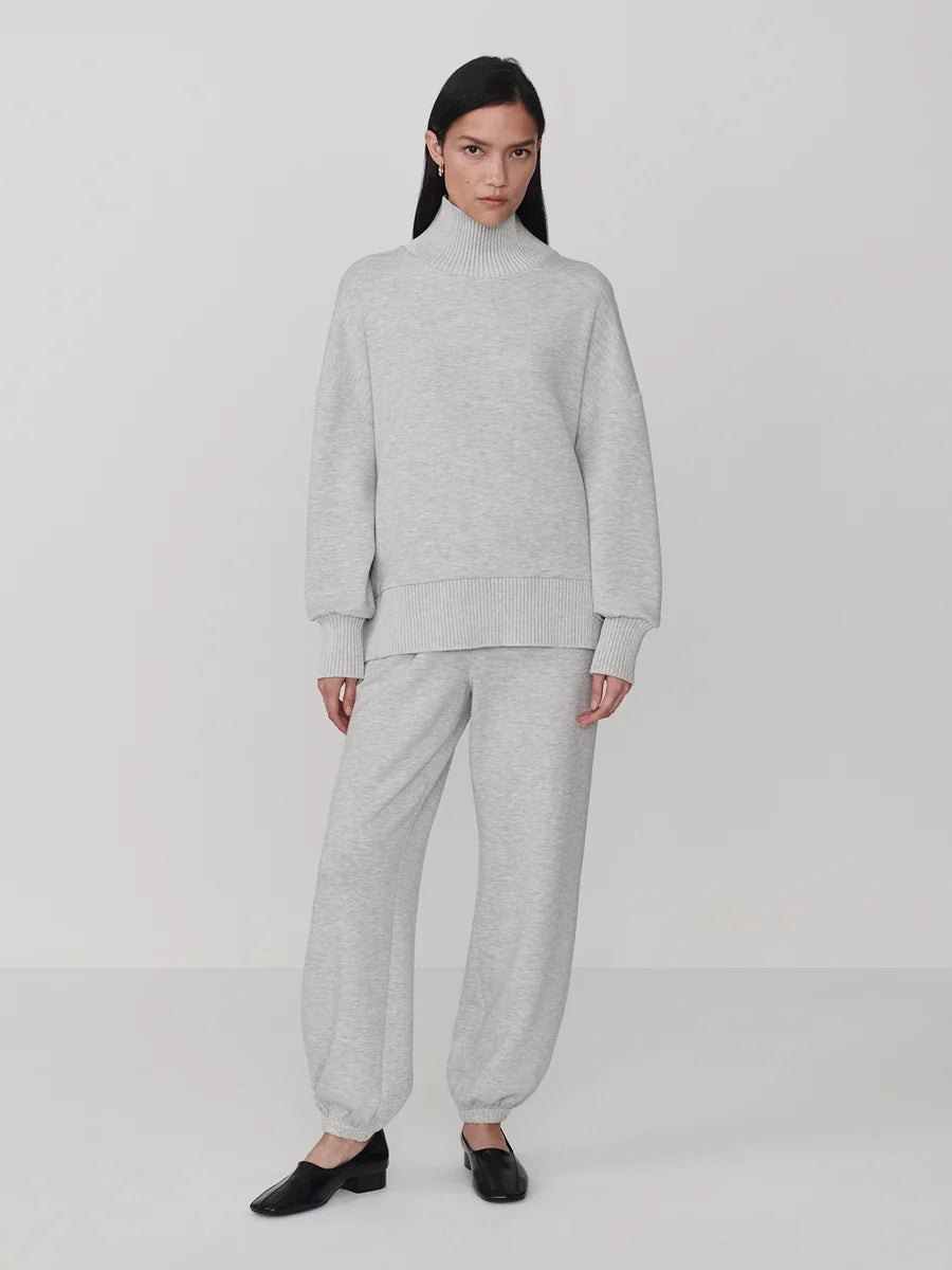 Barker High Neck Sweat -  Light Grey Marl