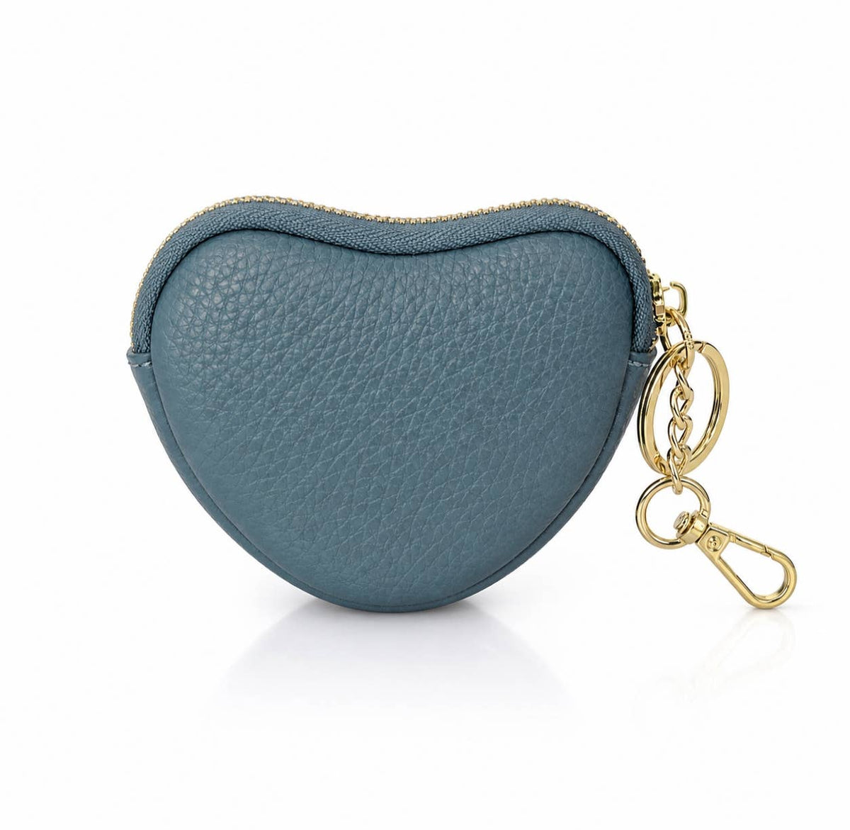 Heart Coin Purse Keyring - Denim Blue