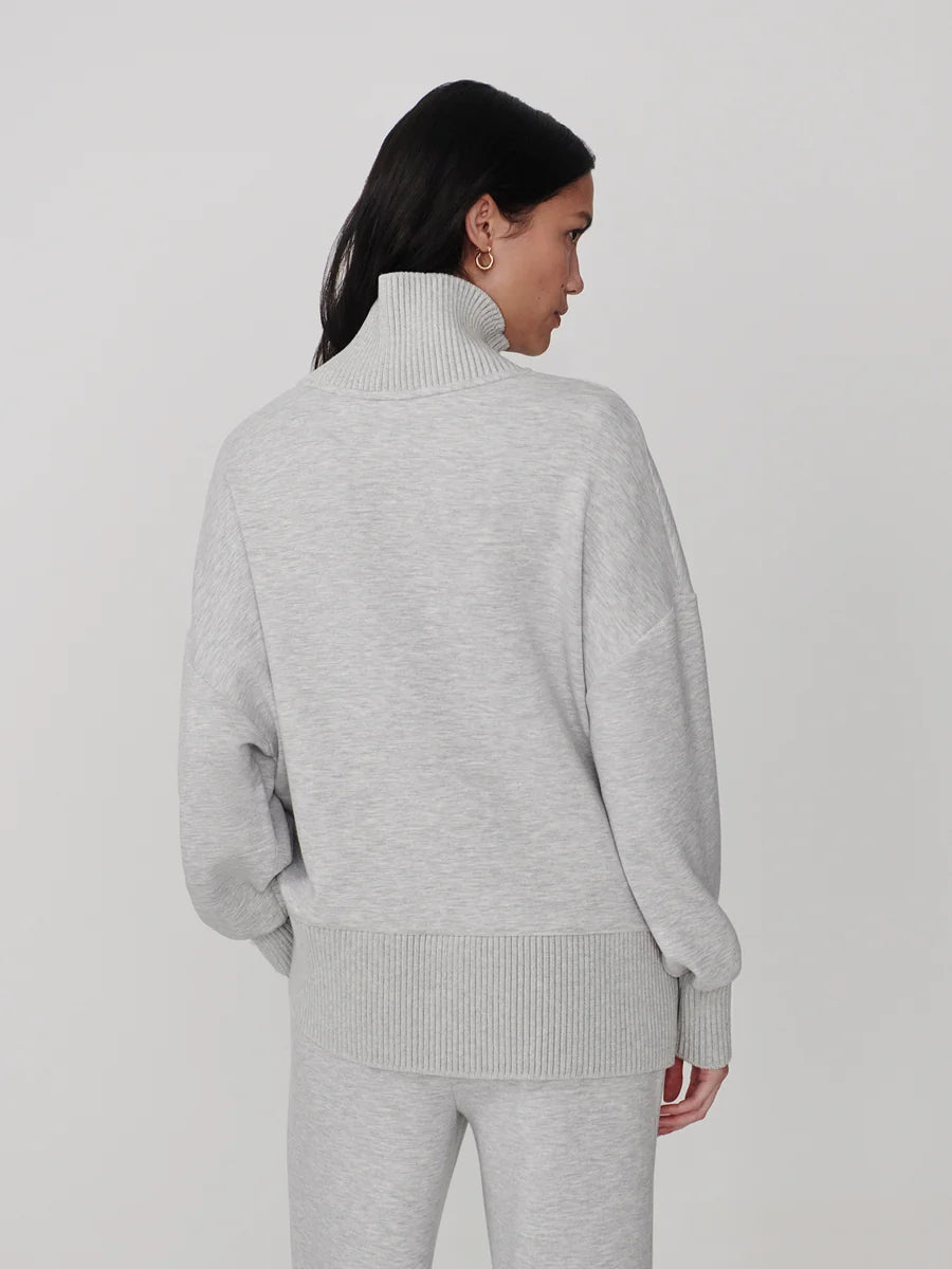 Barker High Neck Sweat -  Light Grey Marl