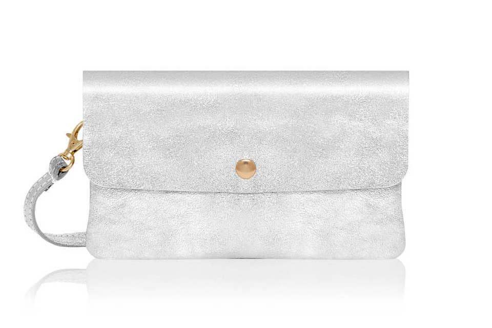 Italian Leather Small Messenger Crossbody Bag: Dark Tan