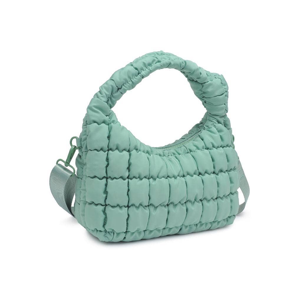 Radiance Quilted Puffer Nylon Crossbody: Pistachio