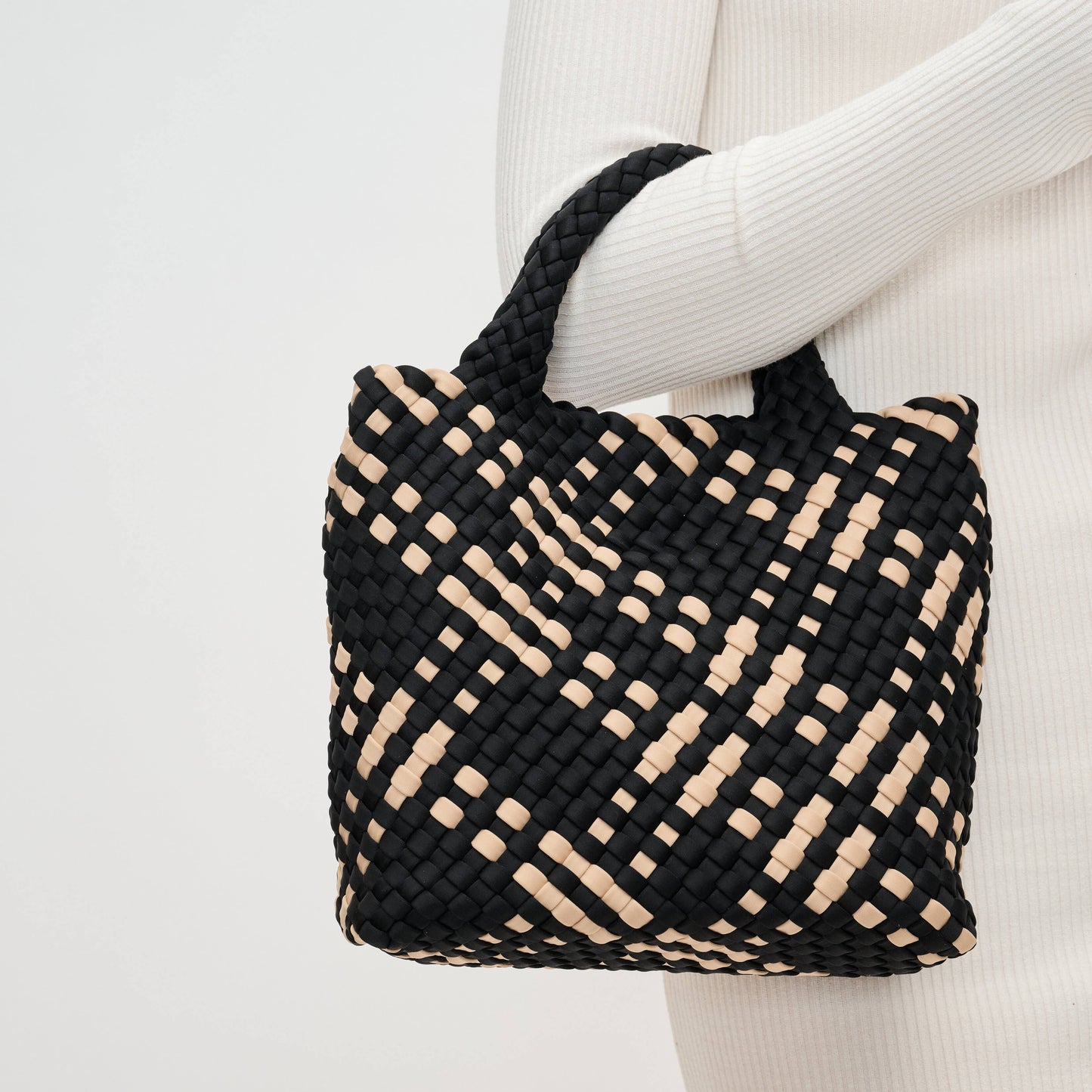 Sky's The Limit - Small Woven Neoprene Crossbody: Chocolate