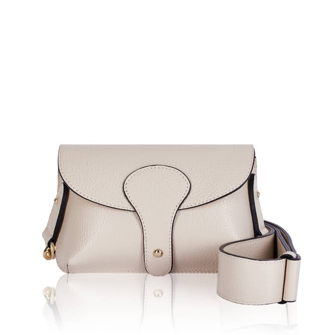 Italian Leather Saddle Bag -Small: Black