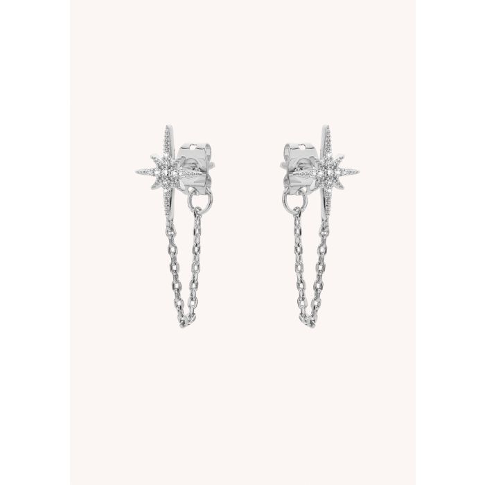 Diwali Chain Earrings - Silver