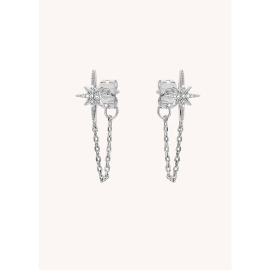 Diwali Chain Earrings - Silver