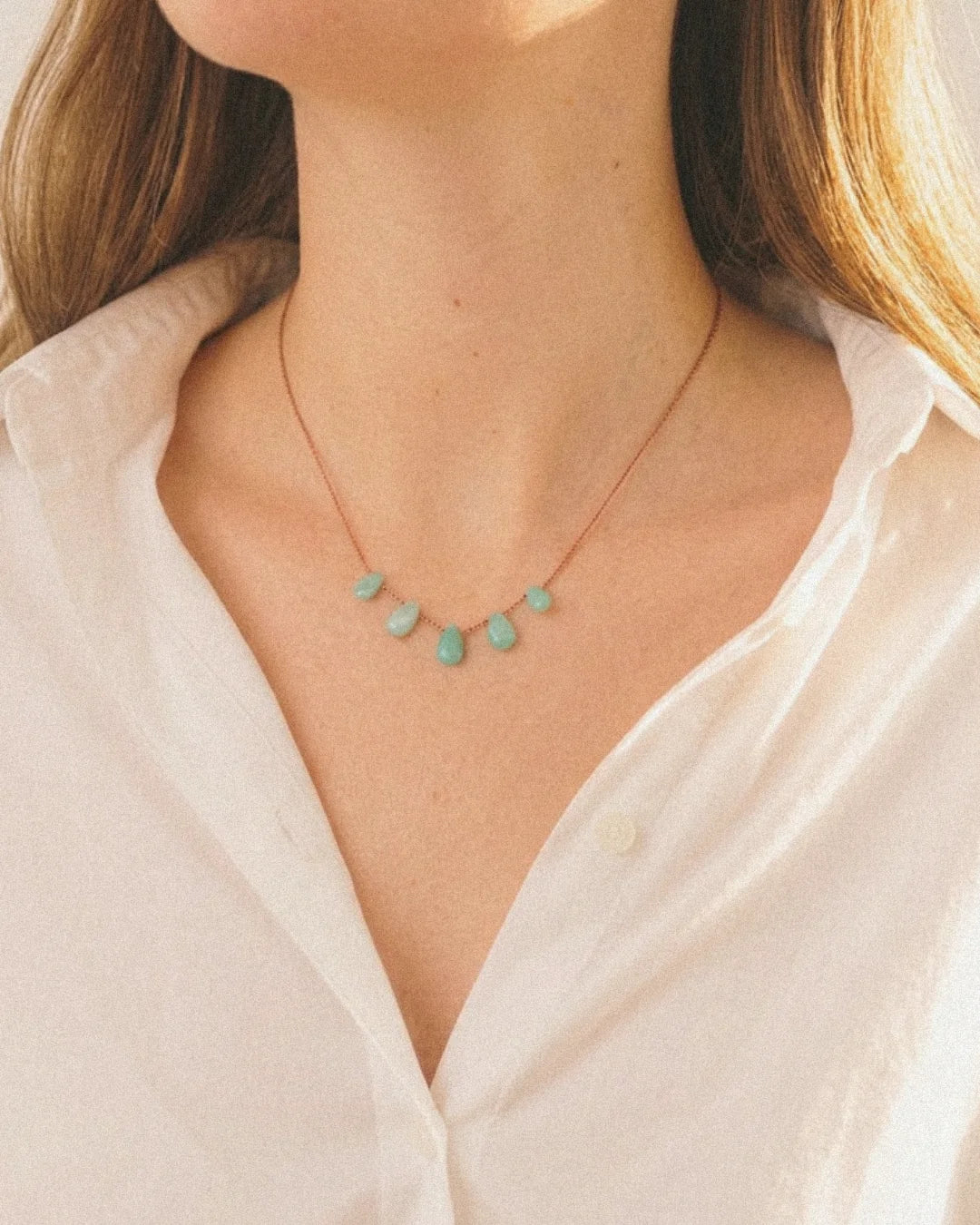 5 Drop Necklace · Amazonite