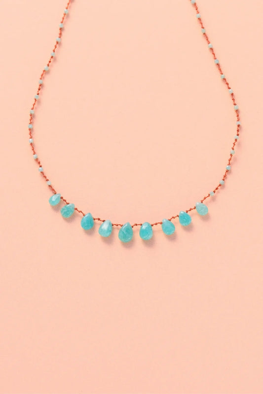 9 Drop Necklace · Amazonite