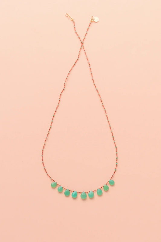 9 Drop Necklace · Chrysoprase