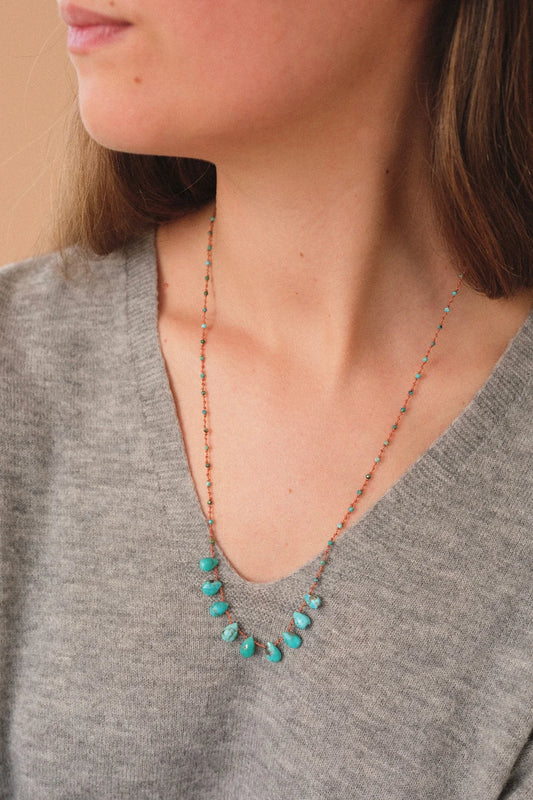 9 Drop Necklace · Turquoise