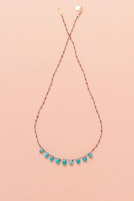 9 Drop Necklace · Turquoise