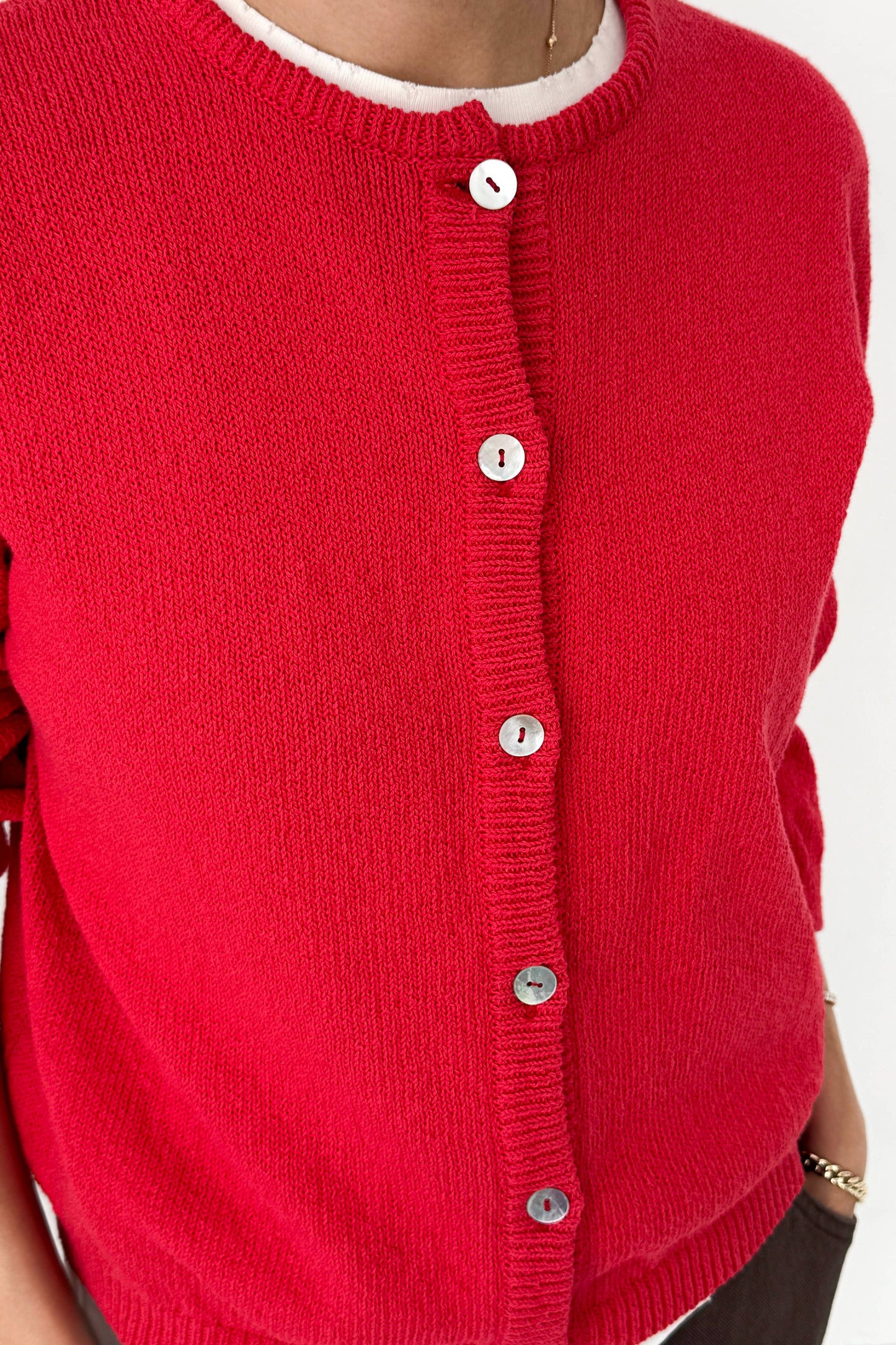 Cotton Leila Cardigan - Chilli