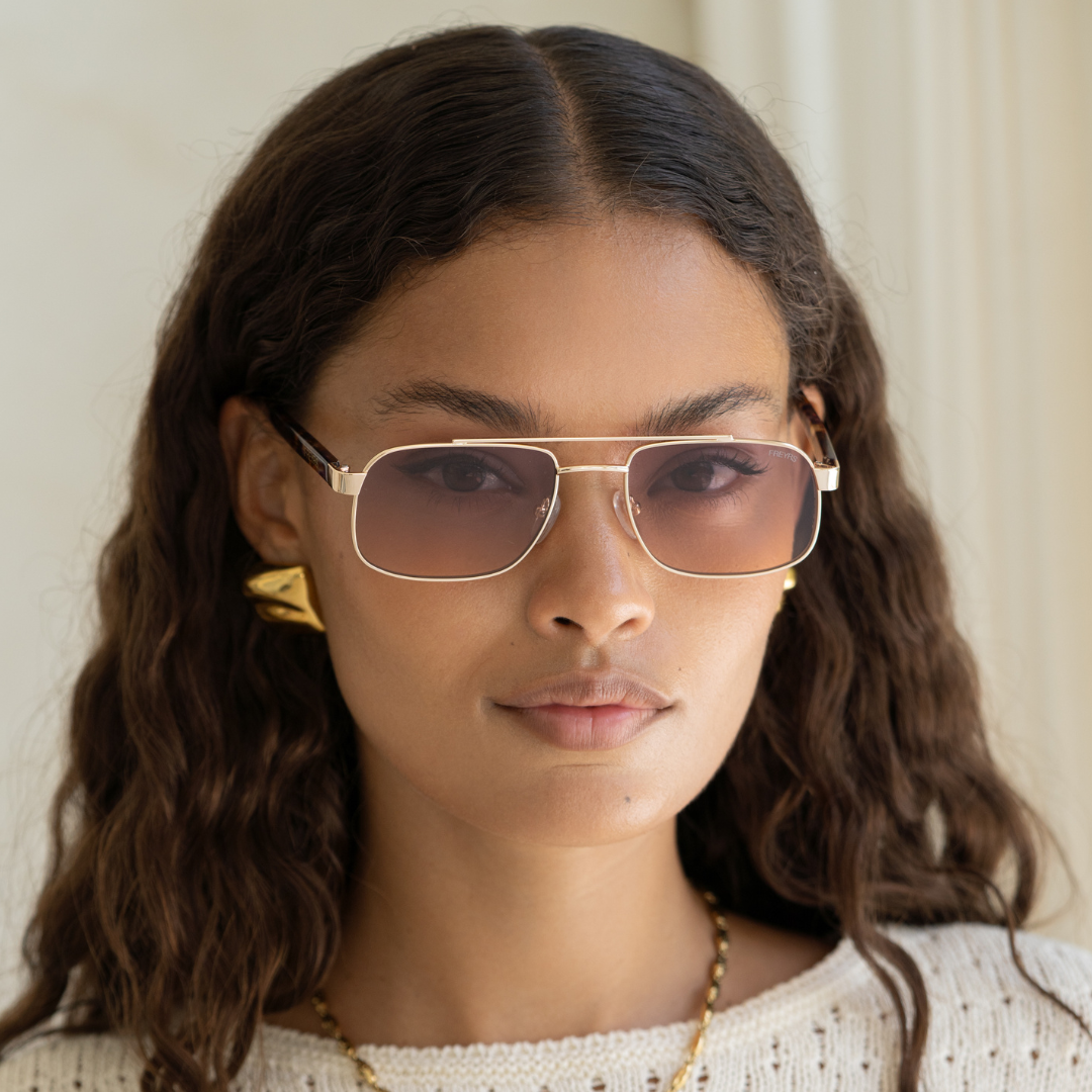 Vesper Unisex Aviator Sunglasses - Gold / Sunset