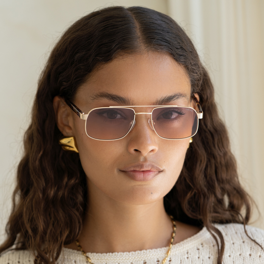 Vesper Unisex Aviator Sunglasses - Gold / Sunset