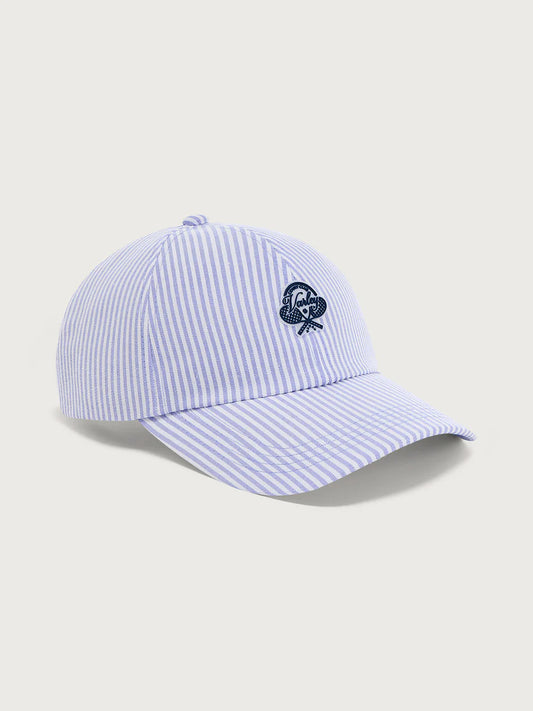 Antoine Club Cap - Xenon Blue Pinstripe