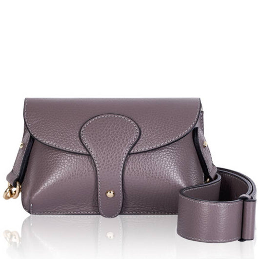 Italian Leather Saddle Bag - Medium - Cinder