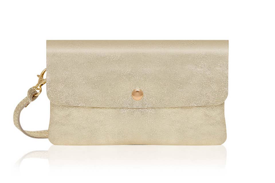 Italian Leather Small Messenger Crossbody Bag: Denim Blue