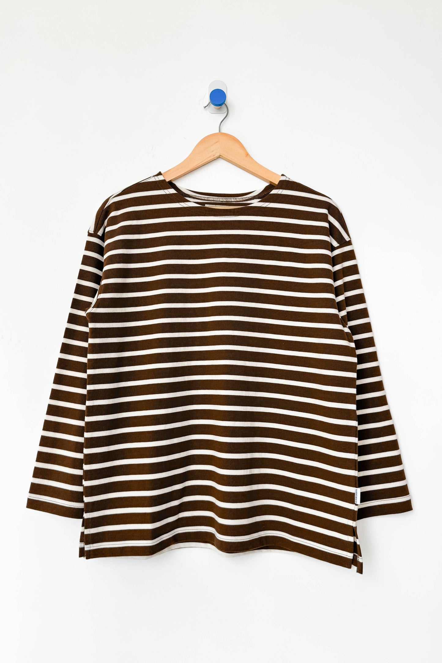 Marseille Top: White Stripe on Coffee - Arriving Tuesday 18th Nov